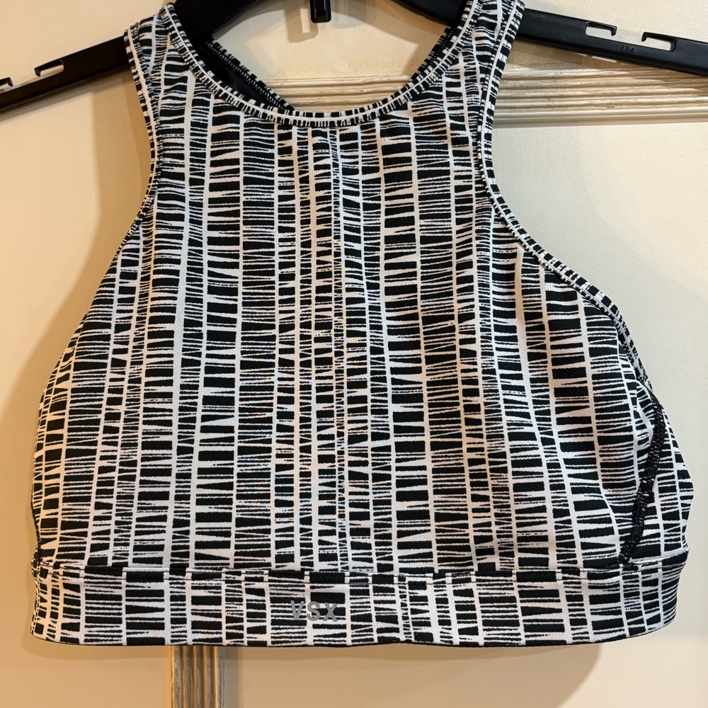 VSX Black and White Striped Women's Racerback Bra